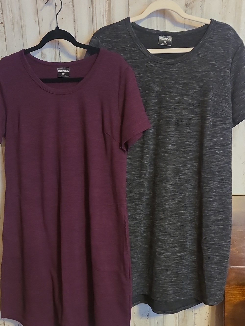 2-Pack Women’s Tunic Dresses- Plum & Charcoal